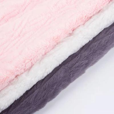 China Shrink-Resistant Home Textile 100% Polyester Velvet Flocking Embossed Fleece Plush Velvet Fabric Textiles Per Meter for sale