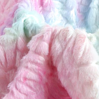 China Shrink-Resistant No MOQ OPV Fleece Fabric Wholesale Tie Dye Embossed Velvet Upholstery Fabric For Home Textile for sale