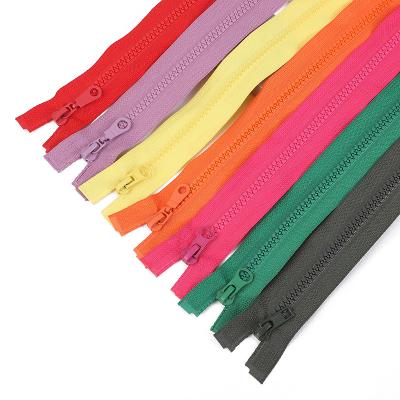 China Wholesale 3# 5# 8# Sustainable Plastic Resin Zipper Open End High Quality Environmental Protection Eco-friendly Zipper For Clothes Bags Shoes for sale