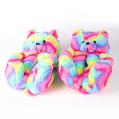 China Wholesale Furry Fashion Trend Women's One Size Adorable Teddy Bear Slippers One Size Slides for sale