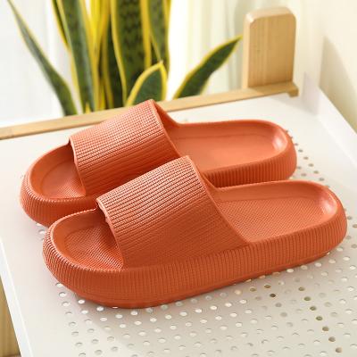 China Lightweight Fashion EVA Thick Sandals Solid Color Shoes Bedroom Platform Non-slip Women/Men Slip Slippers for sale