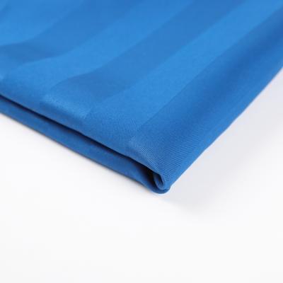 China Blue anti-static high quality home textile satin stripe 100% polyester bedsheet fabric for hotel for sale