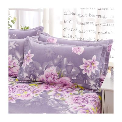 China Purple Microfiber Flower Print Pillow Fabric Anti-static Pillow Protectors Polyester Pillow Case For Bedding for sale