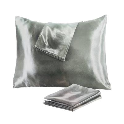 China Wholesale 100% Solid Pillowcase Pillow Satin High Quality Polyester Anti-Static Hair and Skin Protectors for sale