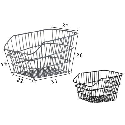 China New Arrival Iron Large Metal Detachable Front Rear Child Bike Storage Basket Waterproof Removable Adult Bicycle Basket for sale