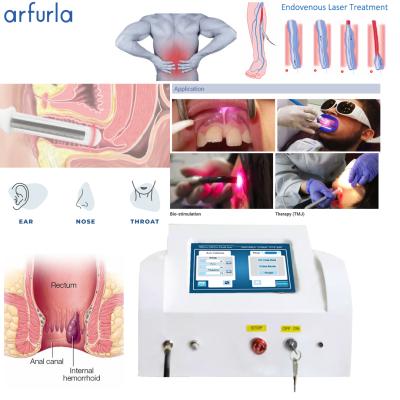 China Skin Tightening Arfurla 980nm 1470nm Physiotherapy Diode Laser System 10 Multifunctional Functions in 1 Laser for sale