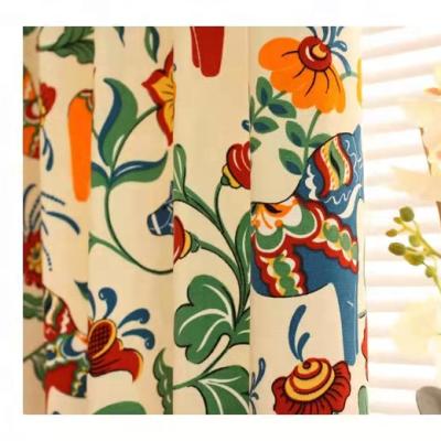 China Blackout 100% Cotton Curtain Fabric Is Suitable For Living Room for sale