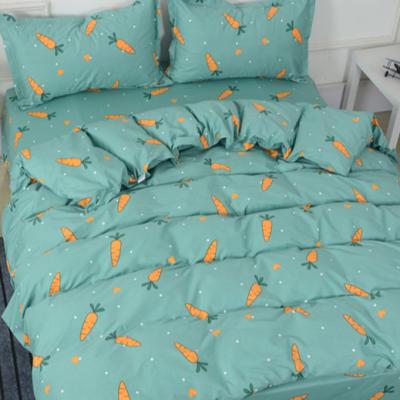 China Wholesale Green Carrot Anti-static Cute Style Sheet Bedding Set for sale