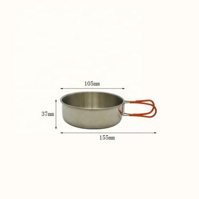 China New viable hot sale outdoor stainless steel bowl two person bowl can be lightweight coated storage bowl wholesale for sale