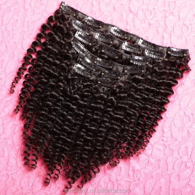 China Natural Brazilian Virgin Remy Human Hair, Afro Kinky Curly Clip In Hair Extensions, Ins Of Clip Hair Extensions 100% Weave Fast Shipping for sale