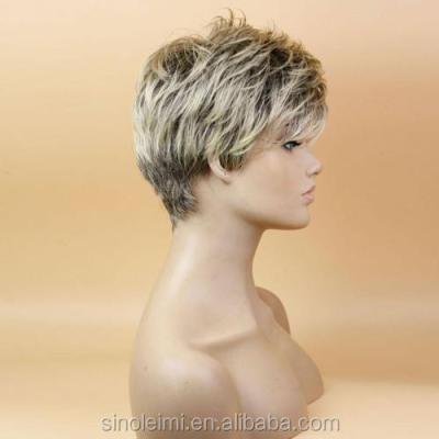 China Lady Straight Boy Short Wigs For Women Straight Style Synthetic Wigs for sale