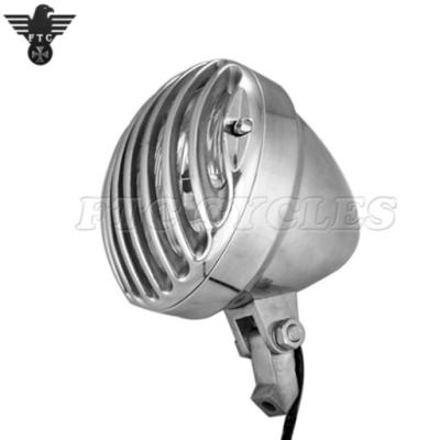 China Retro Classic Aluminum Motorcycle Headlight With Aluminum Grille For Suzuki Custom for sale