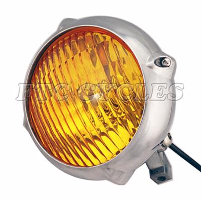 China Amber Lens Aftermarket Vintage Motorcycle Aluminum Headlight for Harley Roadster for sale