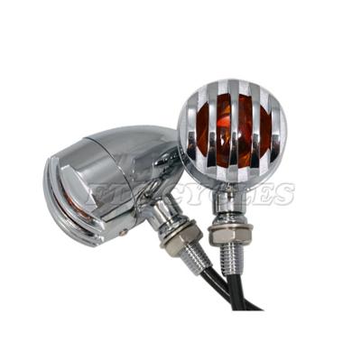 China Turn Light Motorcycle Vintage Aluminum Grilled Turn Signals, Indicator, Turn Light for sale