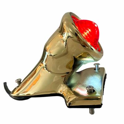 China Real Custom Vintage Old School Style Crocker Brass Motorcycle Tail Light For Harley Bobber for sale