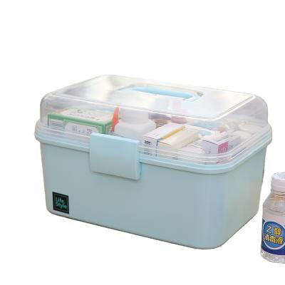 China Large Space Plastic Storage Box Dust Proof Trash Bin Medicine Eco-Friendly Organizer Box Storage Container With Handle for sale