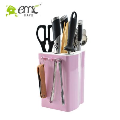 China Viable Plastic Storage Rack Knife Holder Kitchen Organizer Drying Rack Storage Box with Hook Knife Shelf for sale