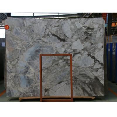 China Modern Customized Italian Gray Blue Polished Marble Slab With Low Price for sale