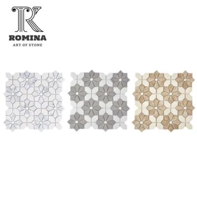 China Wholesale hot sale marble mosaic flower pattern mosaic flower tiles flower mosaic for sale