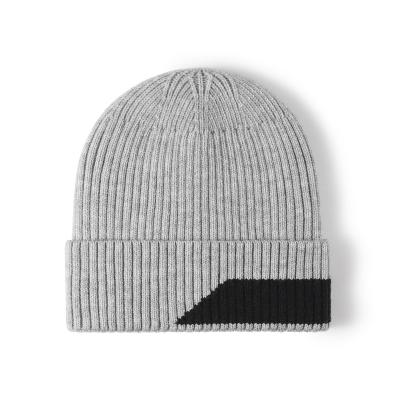 China COMMON High quality black grey unique knit beanie hats for sale