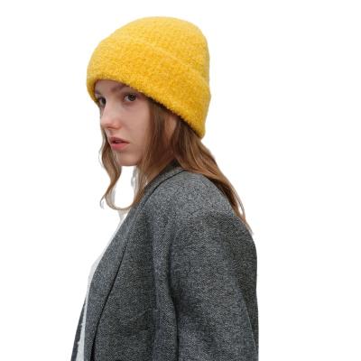 China COMMON Classic solid color men and women's wool loop yarn knitted beanie for sale