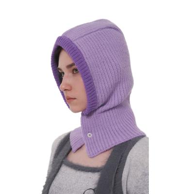 China COMMON Women's Winter knit headgear trendy Warm earflap knit hat with scarf for sale