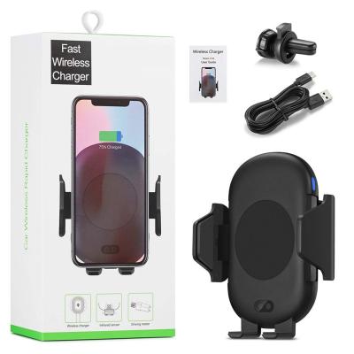 China UniversalÂ   C10 Self-Adjusting Wireless Car Charging Mount with Infrared Sensor Wireless Car Charger for Mobile Phone for sale