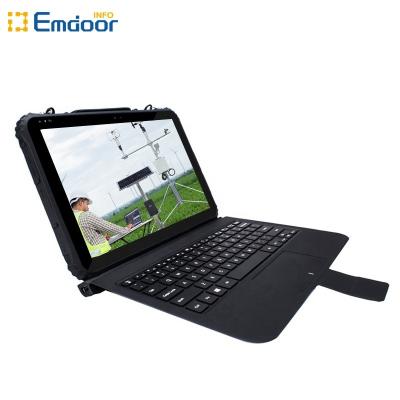 China 2020 New 12 inch Waterproof x86 IP65 Rugged 2 in 1 Tablet PC 4G LTE GPS 12600mAh Battery RJ45 RS232 Barcode Reader Removable NFC for sale