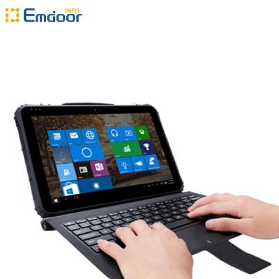 China Emdoor 12 Inch Waterproof Rugged Tablet 12 Inch Windows 10 with Keyboard 4G LTE Built-in NFC 1/2D RS232, RS485 for sale