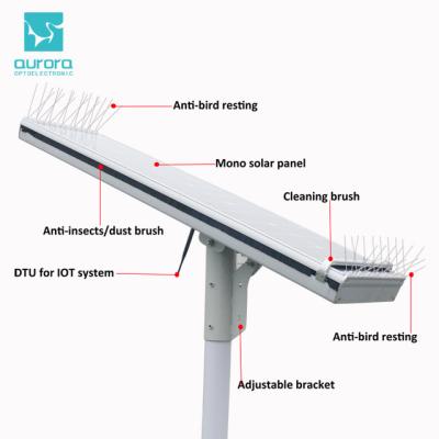 China Outdoor desert or snow area lighting all in one self-cleaning solar street light with Zigbee technology for sale