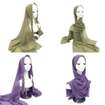 China Wholesale Goods 12 Color Hijab Sunscreen Wetting Scarves Solid Color Pearl Chiffon Hijab Scarf Long Towel Ladies Silk Scarf for sale