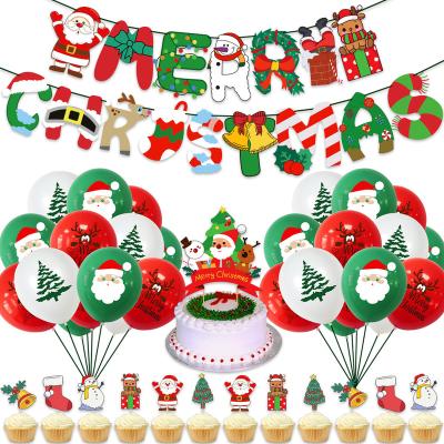 China Beauty Decorations New Latex Balloon Sets For Christmas Decoration With Bulk Balloons Banner Paper Supplier for sale