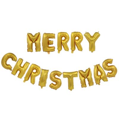 China Party Decoration New Arrival Indoor Foil Balloon For Christmas Decoration Layout 16 Inch Merry Christmas Letter Foil Balloon Set for sale