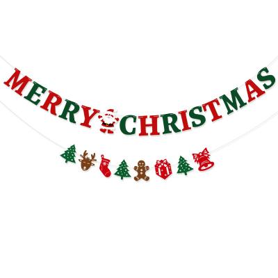 China Durable Wholesale Banner For Christmas Decoration With Merry Christmas Socks And Tree Deer Banner Flag for sale