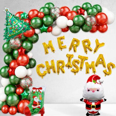 China Indoor Party Decoration Merry Christmas Foil Banner With Balloon Set For Party Decoration Balloon Banner Latex Balloons for sale