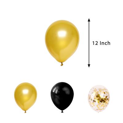 China Beautiful Gold Colored Black Balloons Set with Banner for 2023 New Year Decor Party Decoration Supplies with Gold Curtain Pull Up Flag Charm BAL for sale