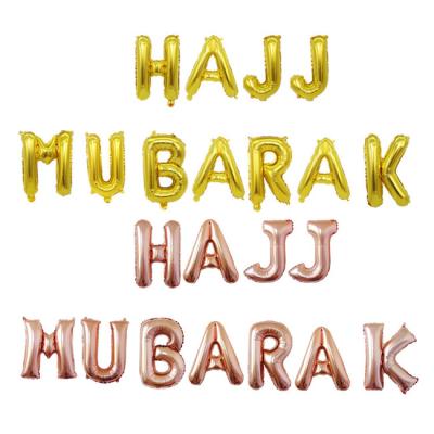 China Modern Hot Sale HADJ MUBARAK Letter Balloon Banner Set For EID Decoration Banner Balloon for sale