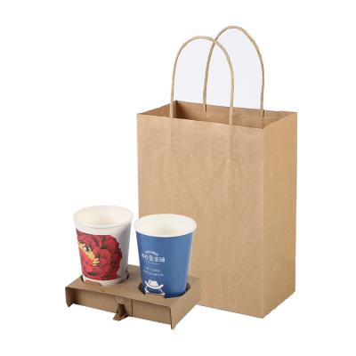 China Small Candy Bag Handle Rope Kraft Paper Bags Eco Friendly Fried Potato for sale