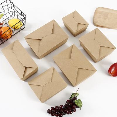 China Wholesale Recycled Materials Kraft Paper Lunch Boxes Reusable Disposable Brown for sale