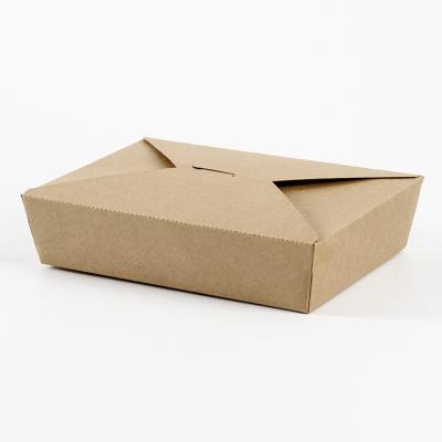 China Recycled Materials Food Container Kraft Paper Disposable Lunch Box For Food for sale