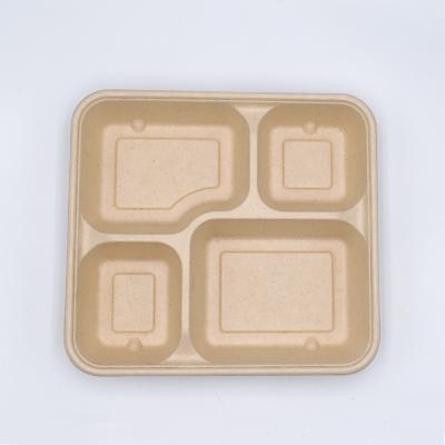 China Leakproof Bento Microwavable Compostables Take Out Food Boxes 7 Compartment for sale