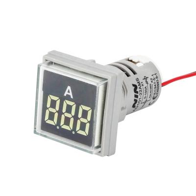 China White Square NIN AD101-22VMS 22mm Indicator Ammeter Big Tube Signal Light Lamp AD101-22AMS Digital Current Meter for sale