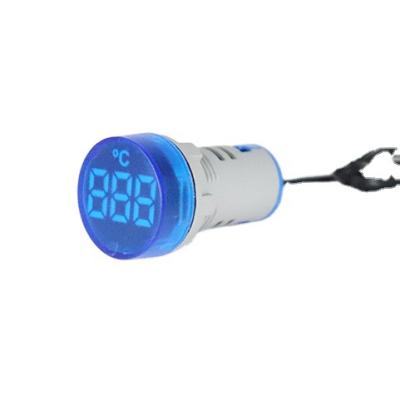 China 22mm Round Mini Industrial Indicator Frosted Thermometer With Indicator Light High Performance Temperature Meter AD101-22TM for sale