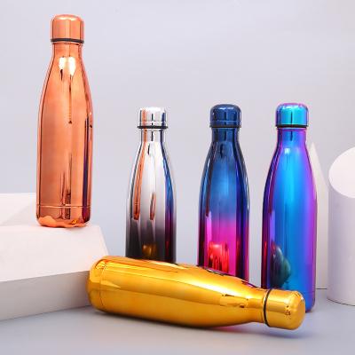 China Viable Electroplate Creative Stainless Steel Portable Straight Water Bottle Wholesale Gradient Temperature Stainless Steel for sale