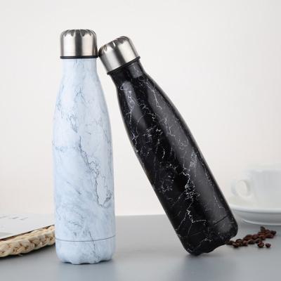 China Wholesale Reusable Stainless Steel Marbling Double Wall Reusable Water Bottle New Straight Creative Portable Stainless Wholesale Reusable Water Bottle for sale