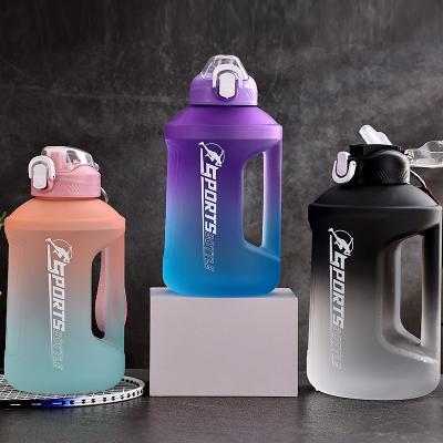 China Logo Gym Hot Sale Custom Made Viable BPA Free 1.6/2.2L With Straw 64oz 1 Gallon Water Bottles Wholesale for sale