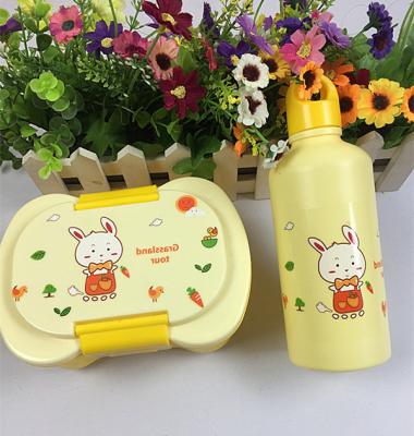 China 2023 Viable Hot Sale Bottle With Lunch Box For Kids Students Cartoon Kid School Lunch Box And Water Bottle Set for sale