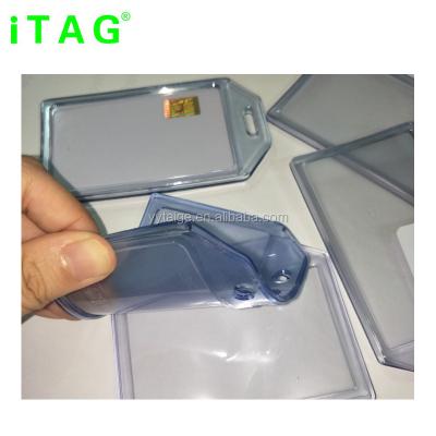 China Fashion Staff/Employees Plastic Horizontal Id Card Holder Badge Holder for sale