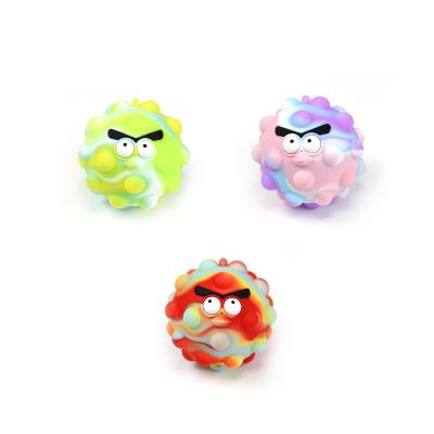 China Angry Birds Fidgety Person Noise Stress Squeeze Ball 3D Eco-friendly Material Toy for sale