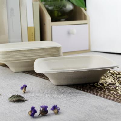 China Eco Friendly Disposable Desert Salad Rectangle Disposable Bowl With Lid for sale